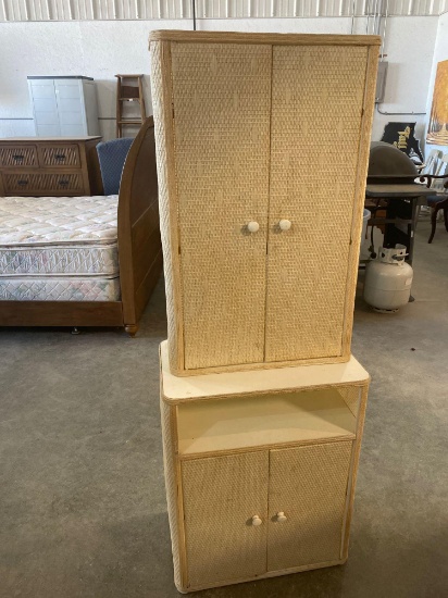 Wicker cabinets - off white color