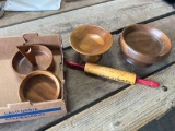 Wood bowls, misc.