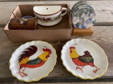 Chicken plates, misc. household