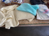Knitted pillow covers, tablecloths, pillows