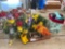 Artificial flowers, boxes, wreath