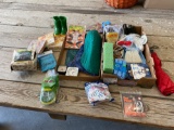 Placemats, clothes pins, sponges, planter, misc.