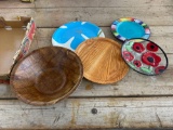 Platters, wood bowl