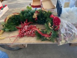 Christmas swag, artificial flowers, decor