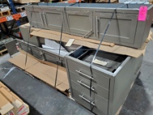 Large Lot of Metal Base and Wall Cabinets with Drawers