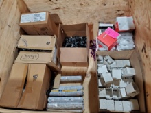 Assorted RV parts. Large Lot of Legrand Pass & Seymour TP13-W Devices, COV0909Z1 Cable Clamps.