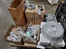 Assorted RV parts. RIR450 17" Round Sinks, Faucets, Shower Hardware and Power Inlets