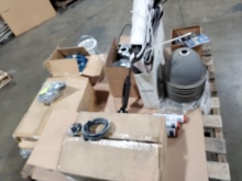 Assorted RV parts. Rec Pro Roof Vents, Heng's Roof Coating, Silicone Sealant and Shower Hardware
