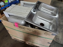 Crate of Stainless Steel Drop-In Double Bowl and Single Bowl Kitchen Sinks