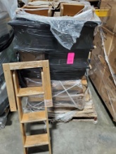 Pallet of Wooden RV Bunk Ladders and Wooden Bunk Frame Components