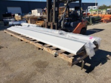 Pallet of Long Formed Metal Panels with Rolled Edges, Wrapped in Protective Film