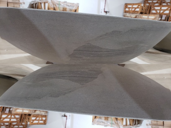 Gray Sandstone Oval Vessel Sink