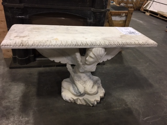 "THE ANGEL" WHITE MARBLE CONSOL TABLE