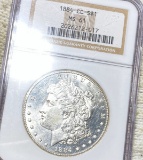 1884-CC Morgan Silver Dollar NGC - MS61