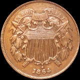 1864 Two Cent Piece CLOSELY UNCIRCULATED