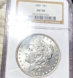 1886 Morgan Silver Dollar NGC - AU58