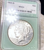 1923-S Silver Peace Dollar NTC - MS64