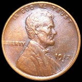 1917-D Lincoln Wheat Penny ABOUT UNCIRCULATED
