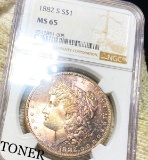 1882-S Morgan Silver Dollar NGC - MS65