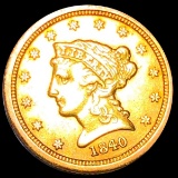 1840-O $2.50 Gold Quarter Eagle NEAR UNC