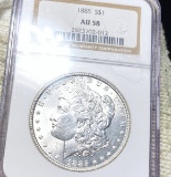 1885 Morgan Silver Dollar NGC - AU58