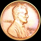 1913-S Lincoln Wheat Penny ABOUT UNCIRCULATED