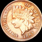 1863 Indian Head Penny ABOUT UNCIRCULATED