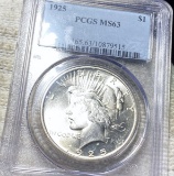 1925 Silver Peace Dollar PCGS - MS63