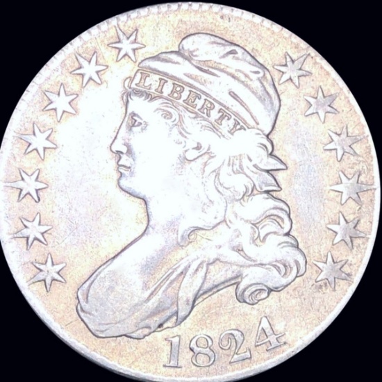 1824 Capped Bust Half Dollar LIGHTLY CIRCULATED