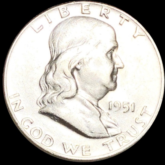 1951 Franklin Half Dollar ABOUT UNCIRCULATED