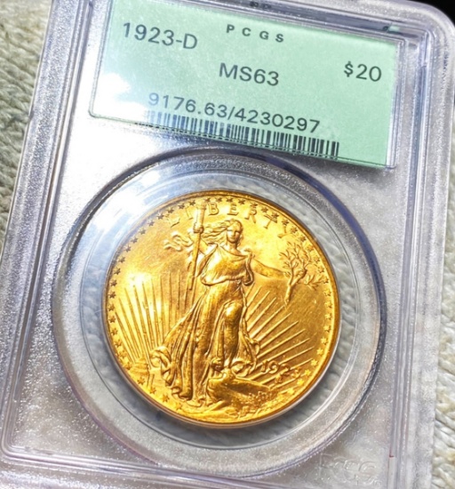 1923-D $20 Gold Double Eagle PCGS - MS63