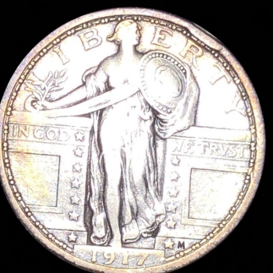 1917 Type 1 Standing Quarter LIGHTLY CIRCULATED