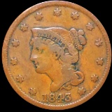 1843 Braided Hair Large Cent NICELY CIRCULATED