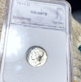 1944-D Mercury Silver Dime NNC - MS 66 FB