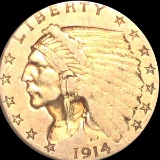 1914 $2.50 Gold Quarter Eagle ABOUT UNC