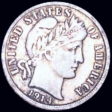 1914-S Barber Silver Dime LIGHTLY CIRCULATED