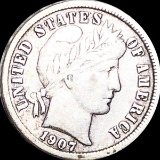1907-S Barber Silver Dime LIGHTLY CIRCULATED