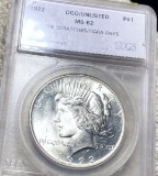 1922 Silver Peace Dollar SEGS - MS62