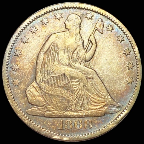 1868-S Seated Half Dollar NEARLY UNC
