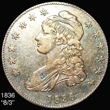 1836 8/3 Capped Bust Half Dollar LIGHTLY CIRC