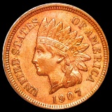 1907 Indian Head Penny ABOUT UNCIRCULATED