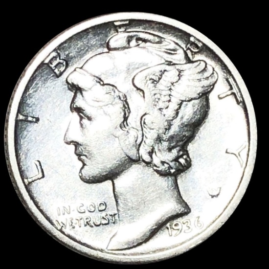 1936-S Mercury Silver Dime CLOSELY UNCIRCULATED