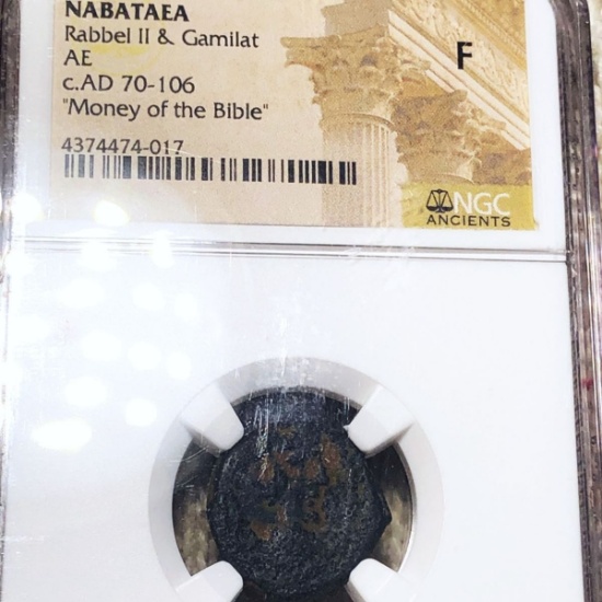 Nabataea AD 70-106 Coin NGC - F