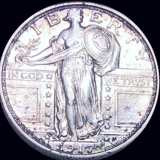 1917-S Type 1 Standing Quarter CLOSELY UNC