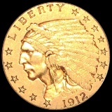 1912 $2.50 Gold Quarter NEARLY UNCIRCULATED