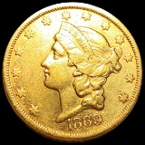 1869-S $20 Gold Double Eagle LIGHTLY CIRCULATED