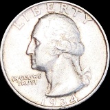 1934-D Washington Silver Quarter LIGHTLY CIRC