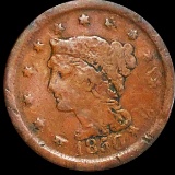 1850 Braided Hair Large Cent NICELY CIRCULATED