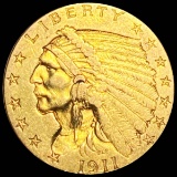 1911 $2.50 Gold Quarter Eagle CLOSELY UNC