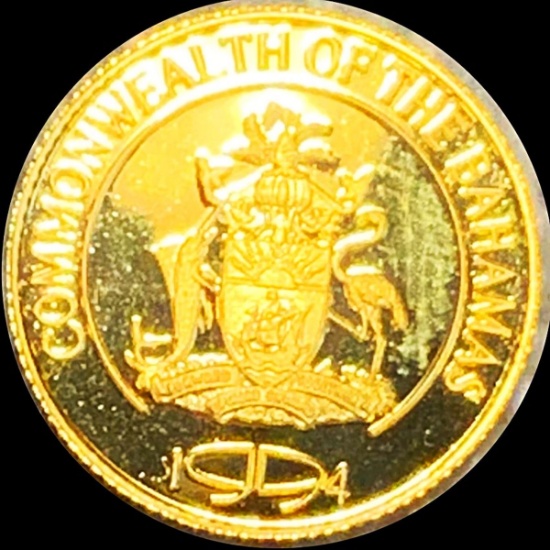 1994 Common Wealth Of Bahamas Gold Coin PROOF